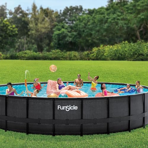 Funsicle Oasis Designer Above Ground Swimming Pool Chevron Rattan