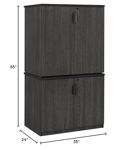 Regency Legacy Stacking Set with Storage Cabinets Ash Grey