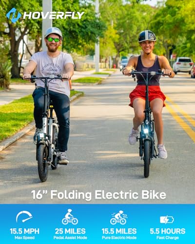HOVERFLY 16" Folding Electric Bike 350W White