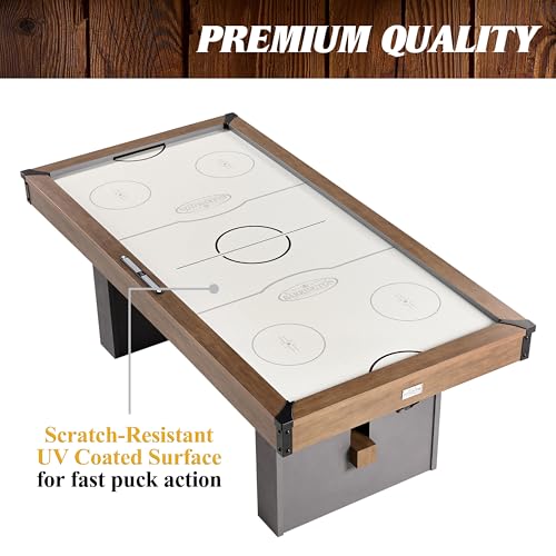 Barrington Billiards Urban 7' Air Hockey Table with Pusher & Puck Set Brown/Gray