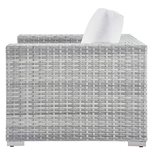 America Luxury - Outdoor Lounge Sectional Sofa Chair Set Rattan Wicker Grey White
