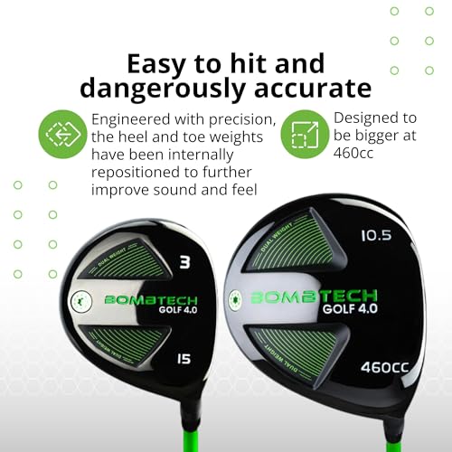 BombTech Golf Premium Golf Wood Set Black