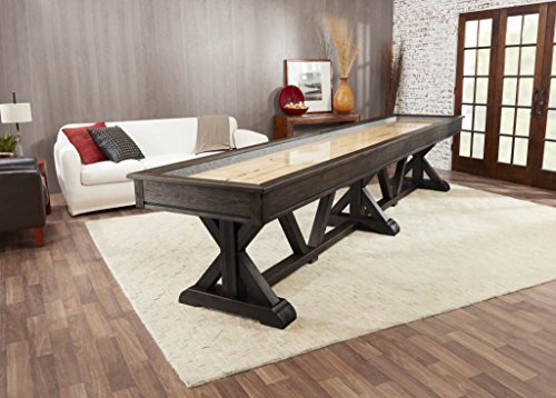Playcraft Brazos River 12' Weathered Black Pro-Style Shuffleboard Table Black