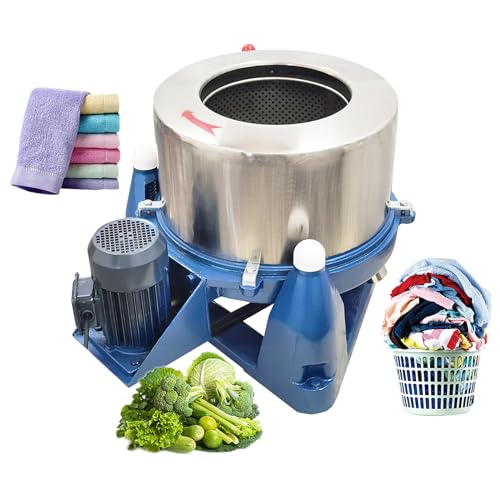 EQCOTWEA Industrial Stainless Steel Centrifugal Dehydrator Spin Dryer 99.2LB Blue