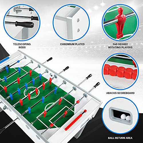 Garlando G-500 Foosball Table Weatherproof Indoor & Outdoor White