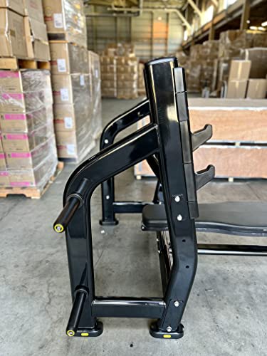 Ryan Sherwood Olympic Bench Chest Press with 4 Long External Storage Weight Horns Black