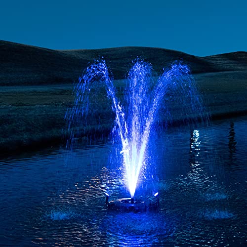 HALF OFF PONDS 3/4 HP Floating Fountain with Color Changing Lights and 100 Foot Cord