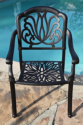 DOGNNAK Elisabeth Collection 7-Piece Patio Dining Set Black Brown