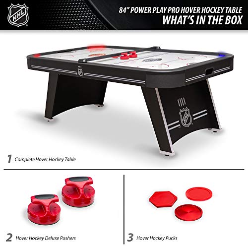 EastPoint Sports Triple-Deke Hover Hockey Table with LED Scoring and Sounds, Power Play Pro 84