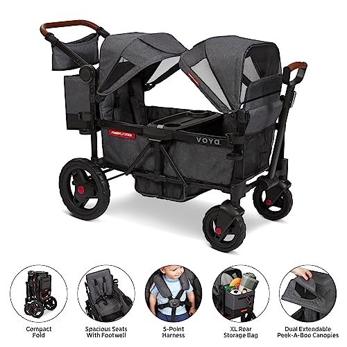 Radio Flyer Voya 2-Seater Stroller Wagon Gray