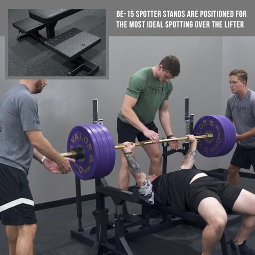 Valor Fitness Olympic Weight Bench with Squat Rack Combo - 6 Gauge Steel - USPA Certified - Adjustable Squat Stands - Black