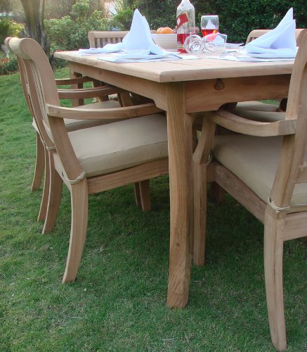WholesaleTeak 11 Pc Luxurious Grade-A Teak Dining Set with 117" Rectangle Table and 10 Stacking Chairs