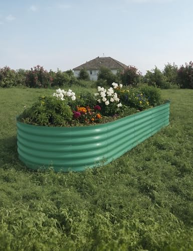 Hipicute 2Pcs 10x4x1.5ft Galvanized Raised Garden Bed Green