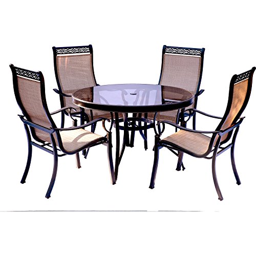 Hanover Monaco 5 Piece Outdoor Dining Set Tan