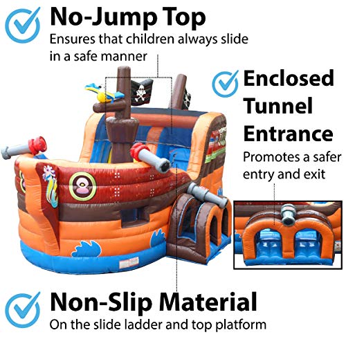 TentandTable Inflatable Pirate Ship Bounce House with Slide - Commercial Grade, Includes Blower