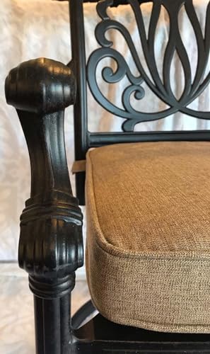 Elisabeth Cast Aluminum Patio Bar Set with Swivel Stools Desert Bronze