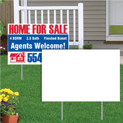 VictoryStore 250-Pack 24x36-Inch Blank Corrugated Plastic Yard Signs White