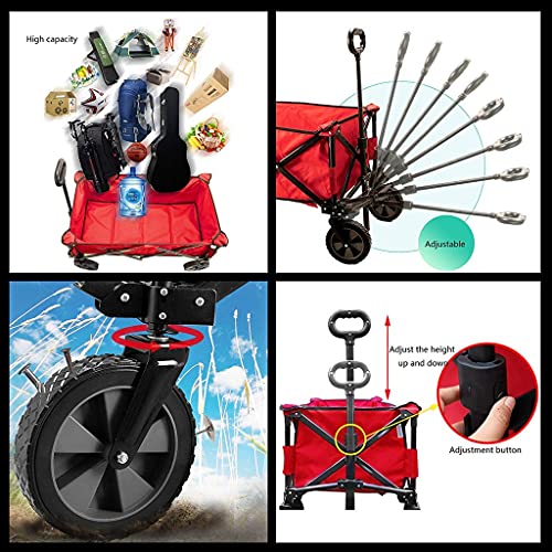 5sssallefaa Folding Wagon Garden Cart Red 105x43x85cm