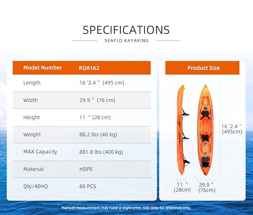 SEAFLO Premium Sit-on Kayak Yellow/Red 16' 2.4