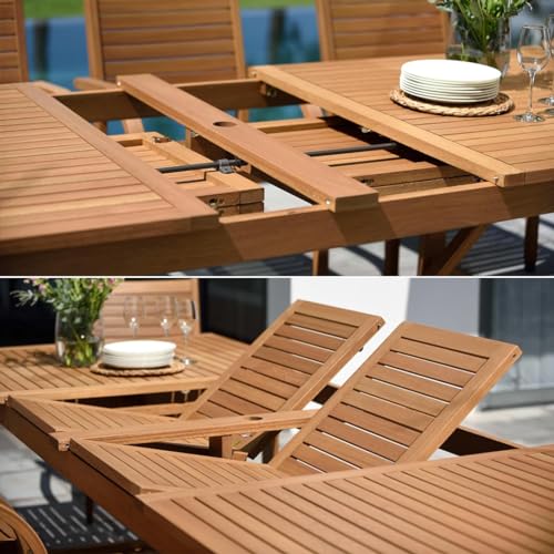 Amazonia Arizona 11 Piece Rectangular Patio Dining Set Teak Finish
