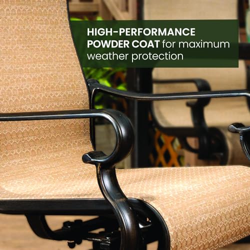Hanover Brigantine 9-Piece Weather-Resistant Outdoor Dining Set Tan