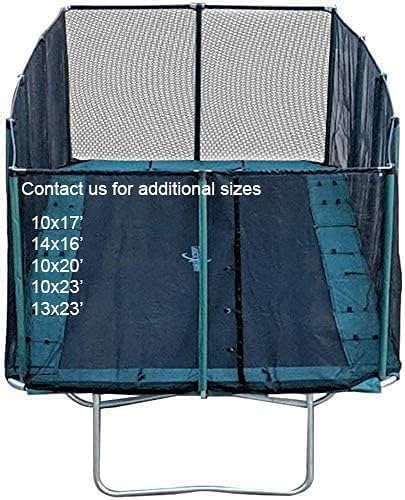 Galactic Xtreme Rectangle Trampoline 10x17 with Net Green