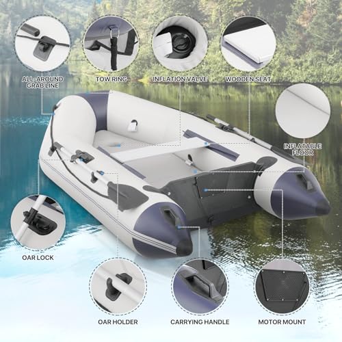 MADOG SPORT EQUIPMENT Inflatable Boat for 1-4 Persons Gray/White