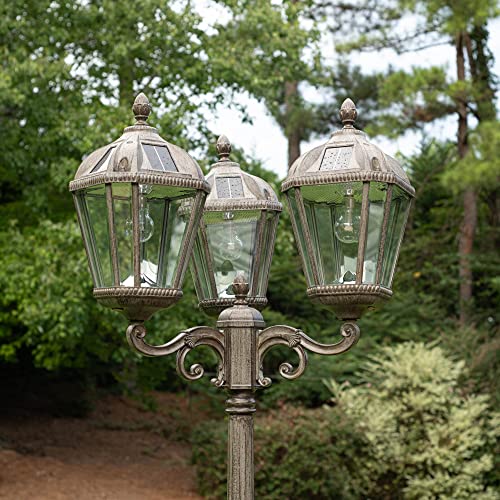 Gama Sonic Royal Bulb Solar Lamp Post Light Kit 89 Inch Weathered Bronze