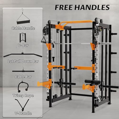 Fitvids Power Rack Home Gym with Pulley System Black