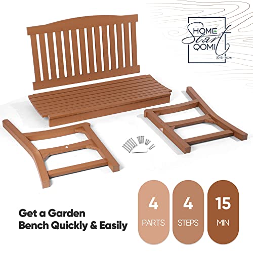 hOmeQomi Outdoor Bench Set of 4 All Weather Resistant Poly Lumber Teak