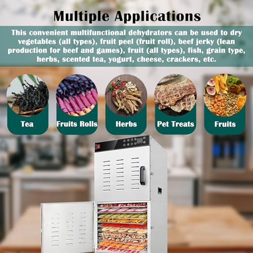 WYDDDARY 36 Layers Commercial Food Dehydrator 2400W with Timer and Temperature Control Silver