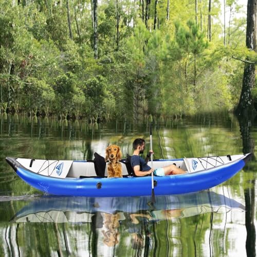 WnewTools 12FT Inflatable 2-Person Touring Boat Set with Paddle & Air Pump