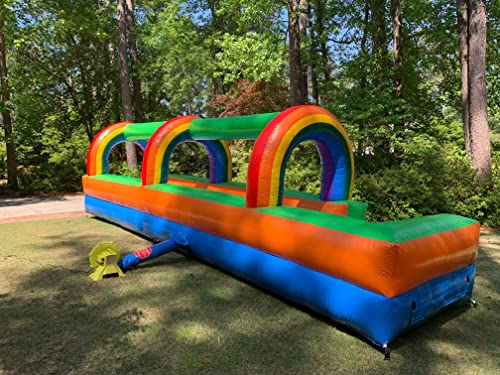 Pogo Bounce House Rainbow Inflatable Water Slide 25x9x6