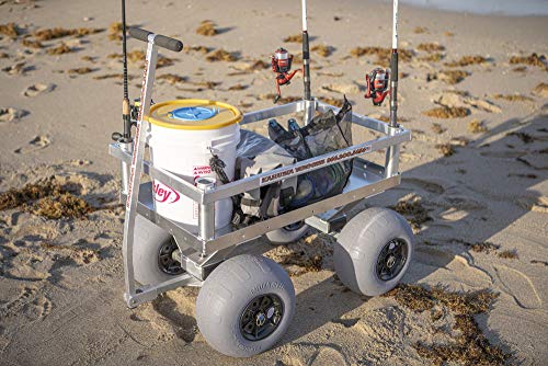 Alumacart Calypso Cruiser Beach Wagon Balloon Sand Tires Lightweight Rust-Free Silver