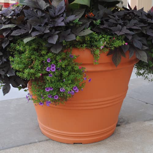Tusco Products Rolled Rim Garden Planter 42-Inch Safari