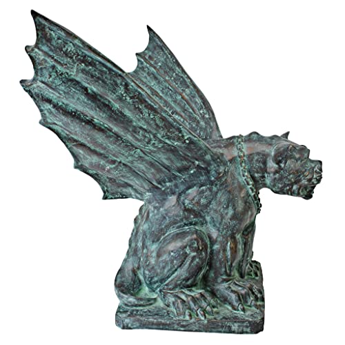 Design Toscano Winged Gargoyle of Naples Garden Statue Two Tone Bronze & Verdigris
