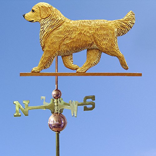 Golden Retriever Hand Carved & Painted Weathervane Light 22 Inch