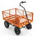 SuperHandy Electric-Assist Garden Cart 5.7 Cu Ft 440lbs Load All-Terrain Orange