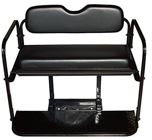 Performance Plus Carts EZGO TXT Golf Cart Flip Folding Rear Seat Kit Black