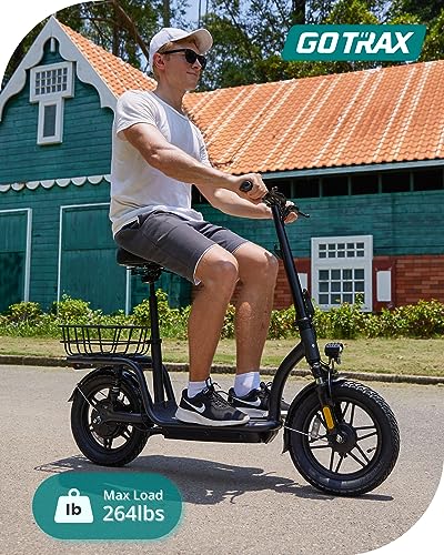 Gotrax FLEX ULTRA Electric Scooter with Seat, 25 Mile Range, 20mph, 500W Motor, Black
