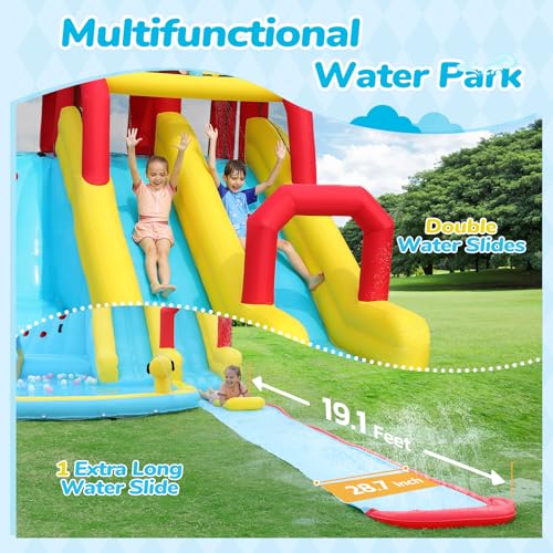 ELEMARA XL Inflatable Water Slides Blue