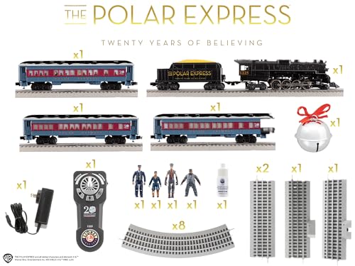 Lionel The Polar Express 20th Anniversary Electric O Gauge Bluetooth 5.0 Train Set with Remote Multicolor