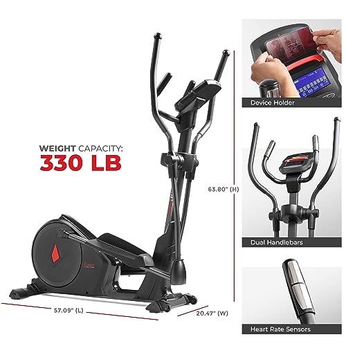 Sunny Health & Fitness Elliptical Cross Trainer Exercise Machine Black