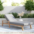 Alveare Home Sao Paulo Teak Outdoor Chaise Lounger Grey