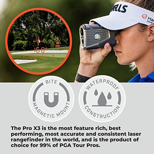 Wearable4U Bushnell Pro X3 Laser Golf Rangefinder Bundle Black