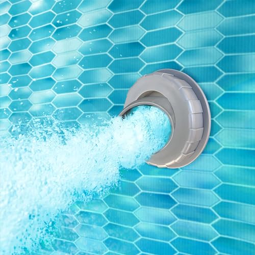 Funsicle Oasis Designer Round Frame Above Ground Pool with Filter Pump and Cover Dark Herringbone