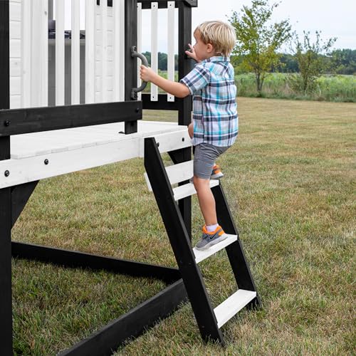 Backyard Discovery Sweetwater Heights White Cedar Playhouse with Slide & Ladder