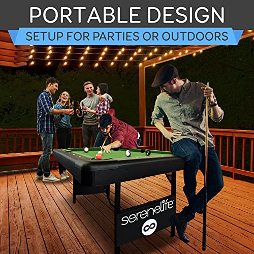 SereneLife Folding Pool Table Green