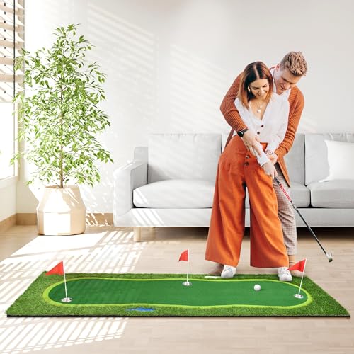 DWVO Golf Putting Green 3.3X10ft Practice Putting Mat Green