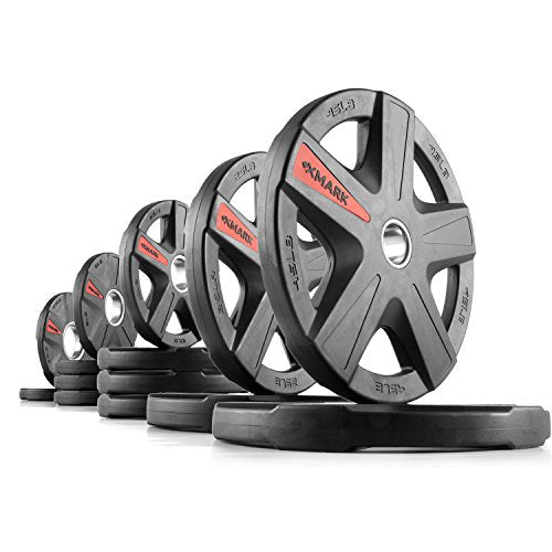 XMark Texas Star Olympic Weight Set with Black Shaft Barbell and 205 lb. Weight Plate Set
